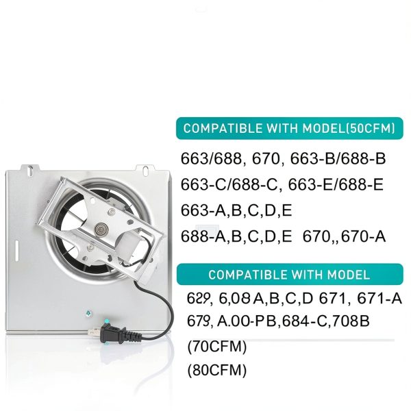 Motoasis 50CFM Bathroom Fan Motor Upgrade Copper Quiet-1