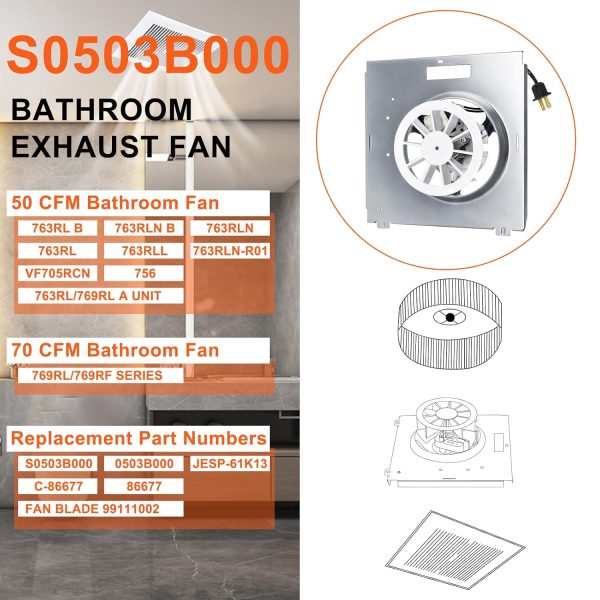 Hiorucet S0503B000 Bathroom Fan Motor Copper Quiet-2