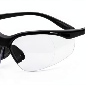 Safety Reading Glasses Black Frame Clear Lens - Full Magnifier-0