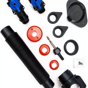 EarthMinded DIY Rain Barrel Diverter Kit - Black Metal Plastic for-0