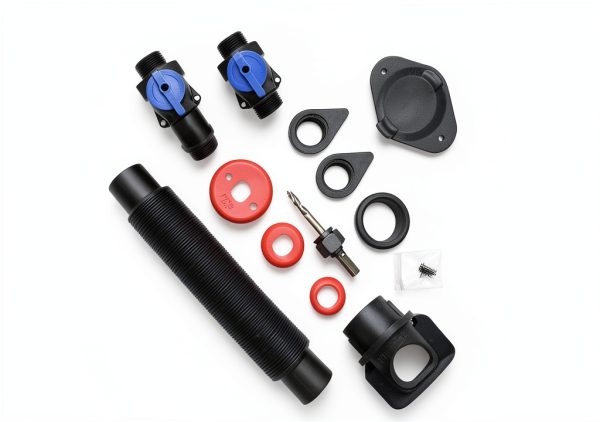 EarthMinded DIY Rain Barrel Diverter Kit - Black Metal Plastic for-2